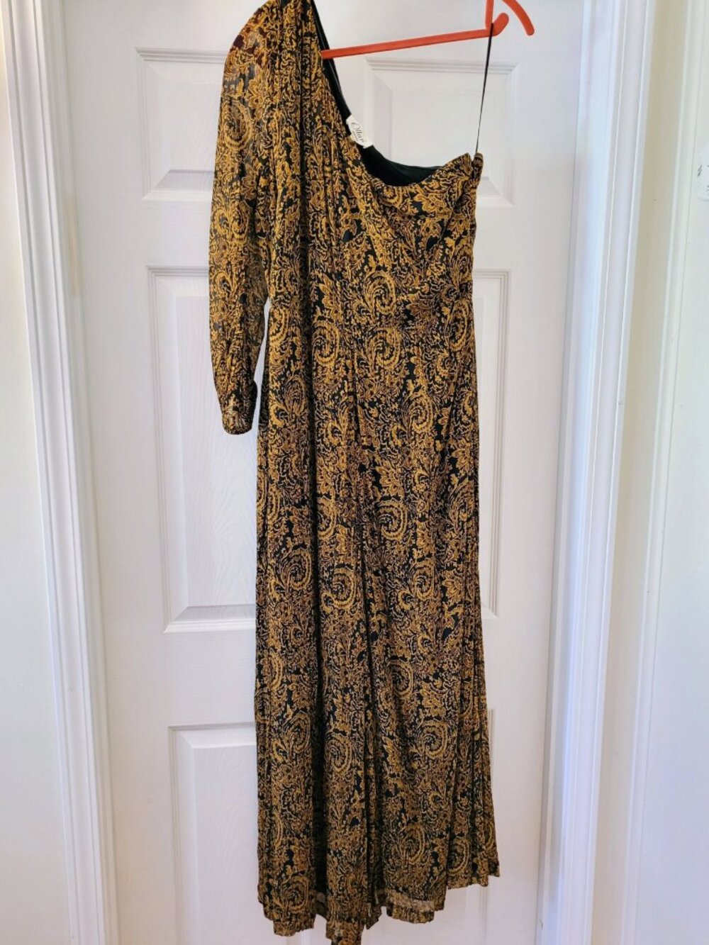 NWT Anthropologie Ollari Paisley One-Shoulder Jumpsuit, Size L - Picture 3 of 16